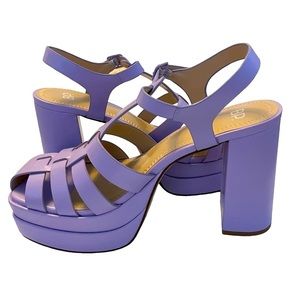 Fisherman Platforms Heels Pleather Purple Women’s Size 8.5 M New